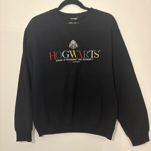 BoxLunch Harry Potter Hogwarts Sweatshirt Crew Neck Pullover Black‎ XS